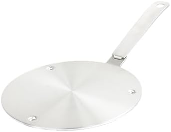 9.45 inch Heat Diffuser Stainless Steel Induction Adapter with Concave Spots for Electric Gas Stove Glass Induction Cooktop, Heats Up Faster,Detachable Handle by RUNZI