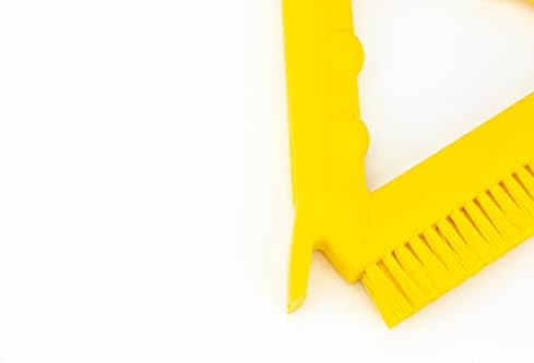 SPARTA Plastic Commercial Grout Brush, Triangle-Shaped Scrub Brush with Scraper and Two Threaded Holes for Attaching Handle (Sold Separately), 9 x 7 x 7 Inches, Yellow - Image 2
