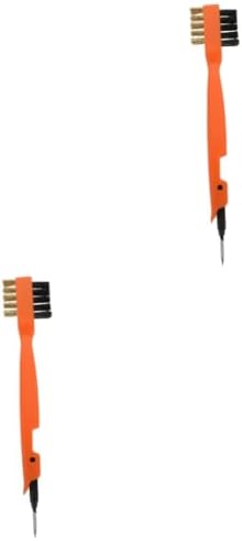 PartyKindom 2pcs Multipurpose Kitchen Cleaning Brush Ergonomic Design Cooktop Tool for Dirt Removal for Stoves Sinks and Cookware Orange by PartyKindom