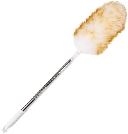 Lambswool Extendable Duster 29-110 Inch, Anti-Static Flexible Head, Stainless Steel Pole for High Ceilings, Fans, Interior & Roof Dusting. by Greenfeather