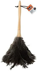Superio Ostrich Feather Duster Fluffy Dust Remover, with Wooden Handle Reusable for Cleaning Homes, Ceilings, and Furniture (3 Pack) (1 Pack) by Superio
