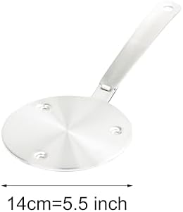 5.5 inch Heat Diffuser Stainless Steel Induction Adapter with Concave Spots for Electric Gas Stove Glass Induction Cooktop, Heats Up Faster,Detachable Handle - Image 2
