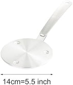 5.5 inch Heat Diffuser Stainless Steel Induction Adapter with Concave Spots for Electric Gas Stove Glass Induction Cooktop, Heats Up Faster,Detachable Handle - Image 2