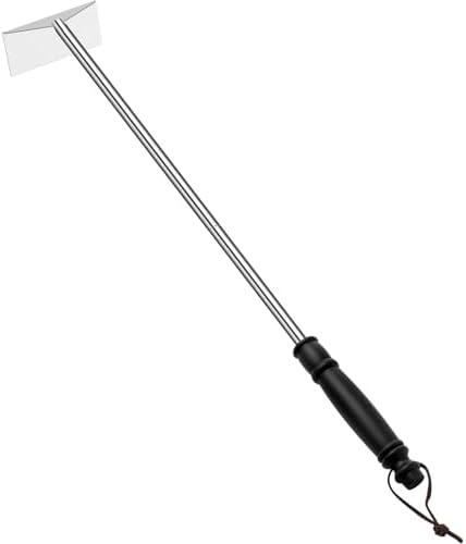 Grilliance Charcoal Grill Ash Rake Hoe for Fireplace Wood Stove Pizza Oven, Stainless Steel BBQ Cleaner Poker Scraper, Elongated Cleaning Tool Accessories for Smoker, Ceramic, Kamado, Vision Grills by GrillianceBBQSET