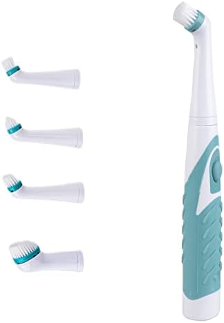 Electric Cleaning Brush with 4 in 1 Multiple Brush Heads, Indoor Household Cordless Motorized Brush for Bathroom Toilet Kitchen Tile Crevice by Unknown