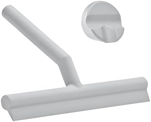 Zone Denmark Effortless Elegance Glass Wiper with Magnetic Holder for Stylish and Convenient Bathroom Maintenance Soft Grey, 6.7"x 8.3"inches by ZoneDenmark