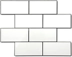 STICKGOO Peel and Stick Backsplash on Subway Tile, Glossy White by STICKGOO