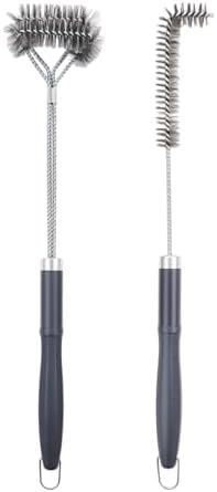 SUNRISE Fryer Brush with Long Handle (Stainless Steel with Plastic Handle, L and Double Brush) - Image 3