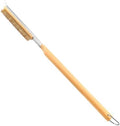 26'' Pizza Brush with Stainless Steel Stone Scraper - Brass Bristles - Wood Handle - Hanging Ring - Outdoor Pizza Oven Accessory - Compatible with Ooni, Gozney, Blackstone, Solo Stove Ovens by LeightszenHomeKitchen