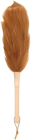 uxcell Wool Duster, 14.2" Natural Feather Cleaner Household Cleaning Duster with Solid Wooden Handle for Cleaning Fans Window Blinds Shelves Furniture, Light Brown by uxcell