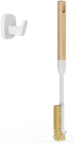 Cleaning Brush, Diveotree Hard Bristle Brush for Deep Cleaning Grout, Sink, Cup, Teapot, Bottle, Blender, Multi-Purpose Brush wih Long Handle for Kitchen (White) by Unknown