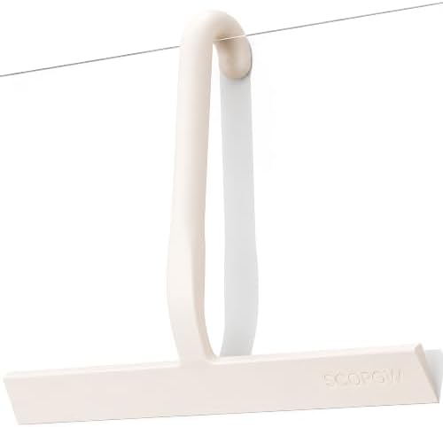 10 Inch Silicone Shower Squeegee for Glass Doors, Streak-Free, White by SCOPOW