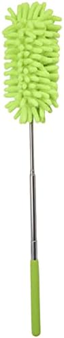 Microfiber Extendable Hand Dusters Washable Dusting Brush Telescopic Duster Handheld Dust Remover Stainless Steel for Floor Desk Cabinet Cupboard Cleaning Green - Image 4