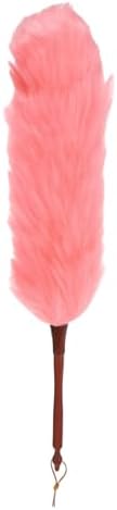 uxcell Wool Duster, 24.4" Natural Feather Cleaner Household Cleaning Duster with Solid Wooden Handle for Cleaning Fans Window Blinds Shelves Furniture, Pink by uxcell