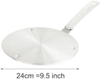 9.45 inch Heat Diffuser Stainless Steel Induction Adapter with Concave Spots for Electric Gas Stove Glass Induction Cooktop, Heats Up Faster,Detachable Handle - Image 2