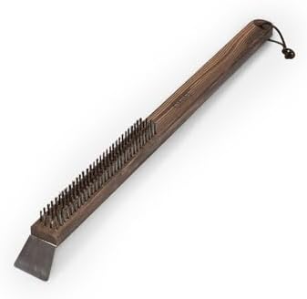 Gino D'Acampo Premium Pizza Stone Wire Brush with Integrated Scraper - Comprehensive Cleaning Solution for Removing Baked-on Residue, Char, and Debris from Pizza Stones, Grills, and Ovens by GinoPizzaOvens