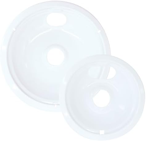 Range Kleen 2-Pack Universal Fit Heavy Duty White Porcelain Drip Bowls for Electric Range with Plug-In Elements by RangeKleen-ToH