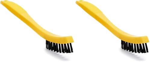 Rubbermaid Commercial Products Tile and Grout Brush, Black, Cleaning Scrubbing Brush, Multi-Surface for Grout, Bathrooms, Kitchens, Countertops, 8.5" (Pack of 2) by RubbermaidCommercialProducts
