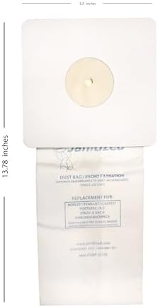 Janitized JAN-CXBP-2(10) Premium Replacement Commercial Vacuum Paper Bag for Nobles Portapac I and II, Tennant Backpack Vacuum Cleaners, OEM# 611780, 900005 and 613325 (Pack of 10) - Image 2