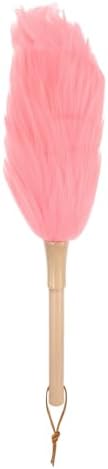 uxcell Wool Duster, 14.2" Natural Feather Cleaner Household Cleaning Duster with Solid Wooden Handle for Cleaning Fans Window Blinds Shelves Furniture, Pink by uxcell