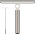 Extendable Shower Squeegee for Glass Doors, Shower Squeegee with 10-Inch Silicone Blade, Telescoping Handle for Windows and Shower Glass, Silver by EHOMGUI