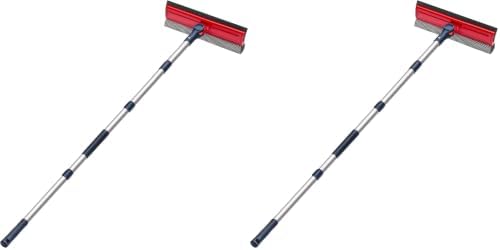 DSV Standard Professional Window Squeegee | 2-in-1 Window Cleaner Sponge and 10" Soft Rubber Strip with Extension Pole 50 Inch & 127 cm | Adjustable to Clean from Multiple Angles (Pack of 2) by DSVStandard