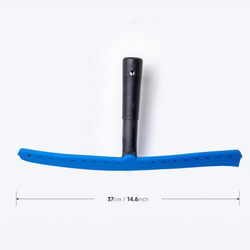 FOSHIO 15 inch Blue Windshield Squeegees, All-Purpose Streak-Free Silicone Squeegee for Window, Bathroom, Glass Shower Doors, Mirror, Car Window - Image 2