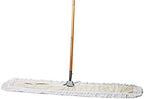 Commercial Dust Mop & Floor Sweeper, 48 in. Dust Mop for Hardwood Floors, Cotton Mop Head, Wooden Broom Handle, Industrial Dry Mop for Floor Cleaning & Janitorial Supplies by TidyTools