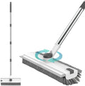 SetSail Floor Scrub Brush with 54in Adjustable Long Handle, Grey&White by SetSail