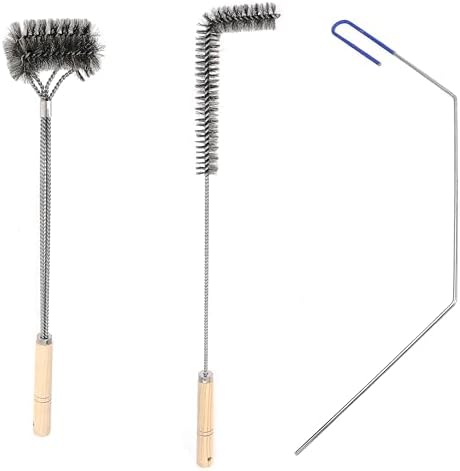3 Pcs Fryer Cleaning Tools - L Shaped Stainless Steel Bristles Deep Cleaning Brush and Rod for Restaurant Air Fryer by NuFlySic