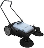 Dapper Supply Walk-Behind Outdoor Hand Push Floor Sweeper - 10.5 Gallon Capacity - 36" Sweeping Width - Sweeps up to 39,500 ft/Hour, Grey - Image 5