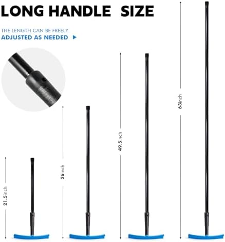 FOSHIO TPU Squeegee 10-Inch Blade with 4 Extension Poles (Extends up to 63 Inches), Anti-Slip Grip Handle Rubber Squeegee Streak-Free Cleaning for Car Windows, Shower Doors, Mirrors, Glass - Image 4