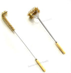 SUNRISE Fryer Brush with Long Handle (Brass, L and Double Brush) - Image 2