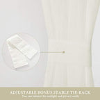 MIULEE Ivory 54 Wide and 72 Inches Length French Door Sheer Curtains - Image 3