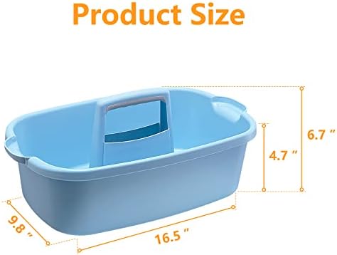 Goderewild 2 Pack Multi-Purpose Plastic Cleaning Caddy with Handle, Shower Caddy Organizer/Storage Basket/Totes Portable for Bathroom Supplies, Cleaning Products, Under Sink Tool, Housekeepers (Blue2) - Image 2