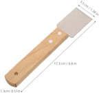 Ipetboom 2pcs Oven Scraper Stainless Steel Cleaning Shovel Wooden Handle - Image 2