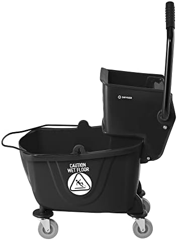 Dryser Commercial Mop Bucket with Side Press Wringer, 26 Quart, Black - Image 2