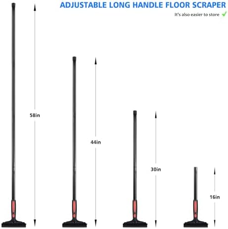 EHDIS Extenble Razor Blade Scraper, 16''-58'' Long Handle 6" Wide Blade Scraper Tool with 10 Double-Edge Blades for Cleaning Paint, Caulk, Adhesive,Painting, Tile, Floors, Ice Scraper (068-pro) - Image 2