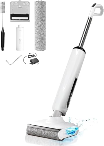 Wet Dry Vacuum Cleaner, 23KPa Wet Dry Vacuum Mop, Self-Cleaning Vacuum Mop Combo for Hard Floor, 180° Lay-Flat Design with Edge Cleaning, Up to 35 Min Runtime, LED Display & Voice Prompts by HABIUBIU