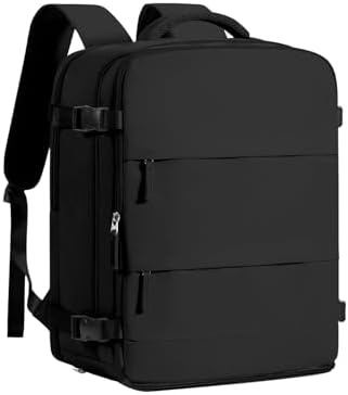 coofay Large Black Travel Backpack Carry on Flight Approved Mochila De Viaje Personal Item Backpack for Airlines Frontier Airlines Personal Item Bag Large Backpacks for Travel Backpacks for Men Women by coofay