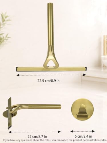 Gold Squeegee for Shower Glass 8.9x8.7in Brushed Stainless Steel - Image 3