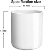 LATCHHOOK White utensil holder for Countertop, Glossy White Ceramic Utensil Holder for Kitchen Counter Easy to Clean, Modern Small Cooking Utensil Holder Spatula Crock for Décor, 4.5×6.4 IN - Image 6