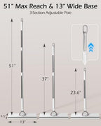 MASTERTOP Snap Grip Mop, Hands Free Flat Mop with 51" Adjustable Handle - Image 6