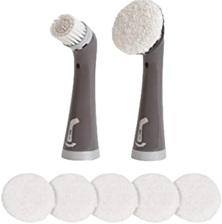 Rubbermaid Reveal Power Scrubber Attachable Soft Bristle & Velcro Head with 6 Microfiber Pads for Cordless Electric Battery Powered Scrub Brush Ideal for Shoes/Sneakers/Car Trim/Tires/Furniture by Rubbermaid