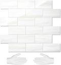 STICKGOO Peel and Stick Backsplash on Subway Tiles, Glossy Dolomite White by STICKGOO