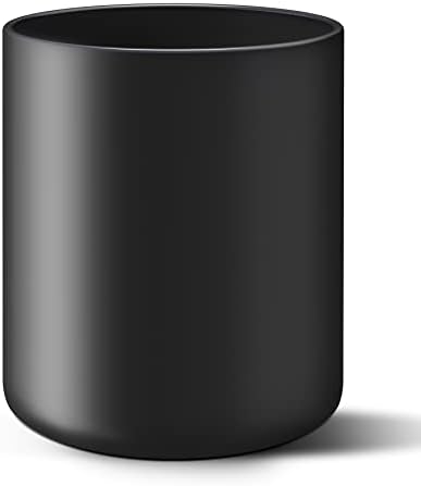 LATCHHOOK Black Kitchen Utensil Holder for Countertop, Large 7.2 Matte Ceramic Cooking Utensil Crock for Counter Easy to Clean, Modern Spatula Holder for Farmhouse Décor 7.2×5.8 INCH by LATCHHOOK