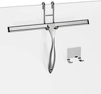Shower Squeegee Set, 14-Inch Stainless Steel Squeegee, All-Purpose Squeegee for Bathroom, Shower Doors, Mirrors, Tiles, and Car Windows - 100% Streak Free, Includes Shower Door Hook and Adhesive Hook by SSTOOHL