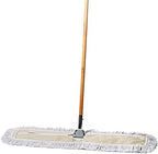 Commercial Dust Mop & Floor Sweeper, 36 in. Dust Mop for Hardwood Floors, Cotton Mop Head, Wooden Broom Handle, Industrial Dry Mop for Floor Cleaning & Janitorial Supplies by TidyTools
