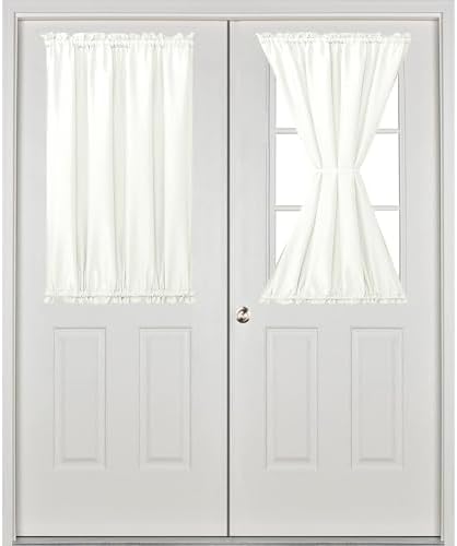 Hiasan French Door Curtains Privacy, Ivory, 24W x 40L, 1 Panel - Image 2