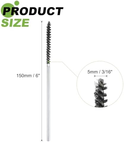 HARFINGTON 6pcs Wire Bore Brush Set 6 Inch Length 5/32 Inch Shank Stainless Steel Bristles Cleaning Brush for Clean Car Part Tube Kitchen Garage - Image 2